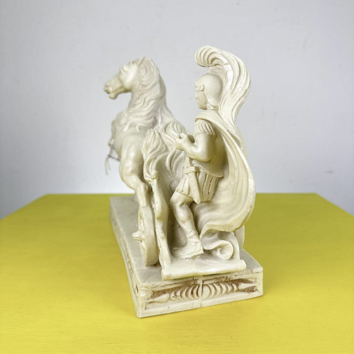 Vintage Roman Chariot Resin Sculpture photo vinterior