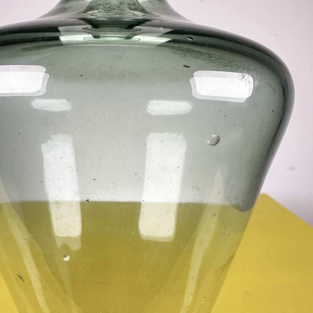 Vintage Green Blown Glass Cone Bottle photo 62.0