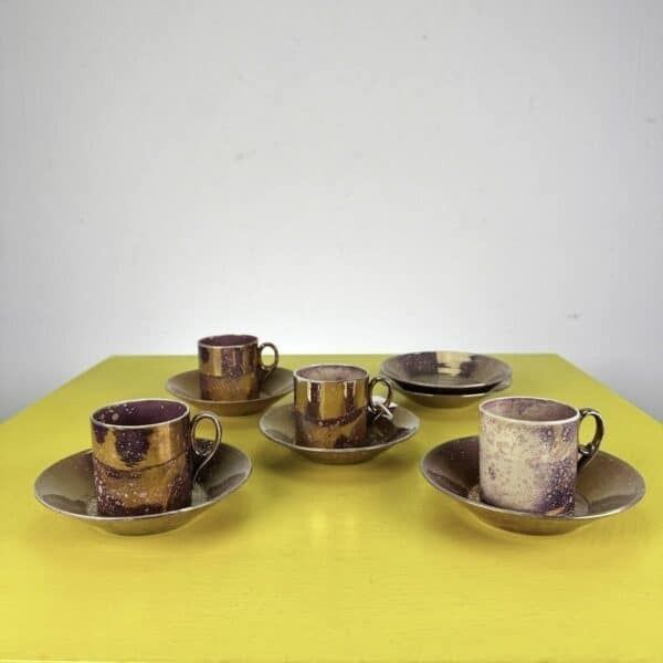 Ceramic Cups And Saucers Sarreguemines France