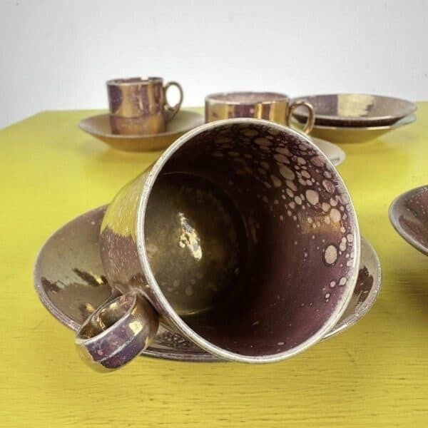 Ceramic Cups And Saucers Sarreguemines France photo 400.0