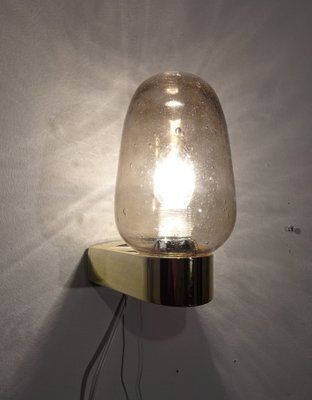 photo for sale Vintage Scandinavian Wall Sconces In Glass With Spare Shade, 1970s, Set Of 2
