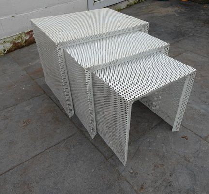 Metal Nesting Tables In The Style Of Mathieu Mategot, 1960s, Set Of 3