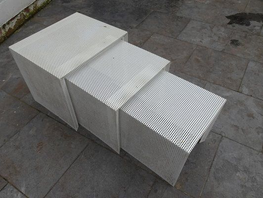 Metal Nesting Tables In The Style Of Mathieu Mategot, 1960s, Set Of 3 photo vinterior