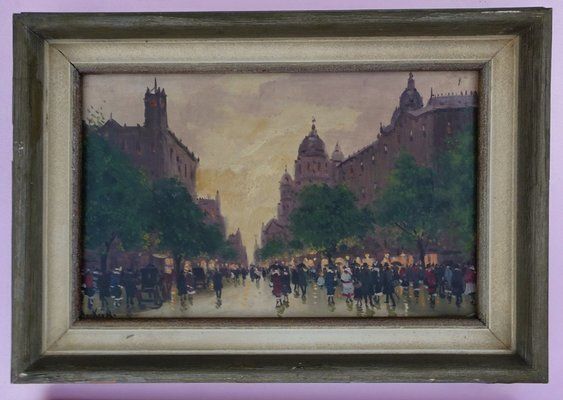 Antal Berkes, Impressionist Scenes, 1890s 1910s, Oil On Canvases, Set Of 2 photo 3389.0