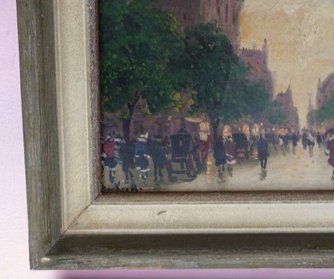 photo furniture Antal Berkes, Impressionist Scenes, 1890s 1910s, Oil On Canvases, Set Of 2