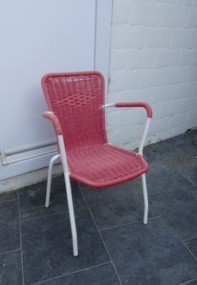 photo vinterior Italian Pink Plastic Chairs From Scoubidou, 1950s, Set Of 6