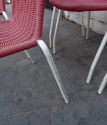 photo buy Italian Pink Plastic Chairs From Scoubidou, 1950s, Set Of 6