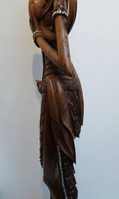 photo buy Large Balinese Hand Carved Coromandel Wooden Sculpture Of Dancer, Indonesia, 1920s 1940s