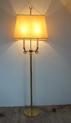 Gilded Brass Floor Lamp In The Style Of Gio Ponto, 1970s photo for sale