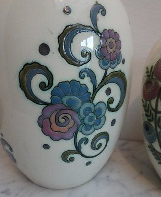 Art Deco Ceramic Vases By Faience De Nimy, Belgium, 1930s, Set Of 2 photo Home Decor