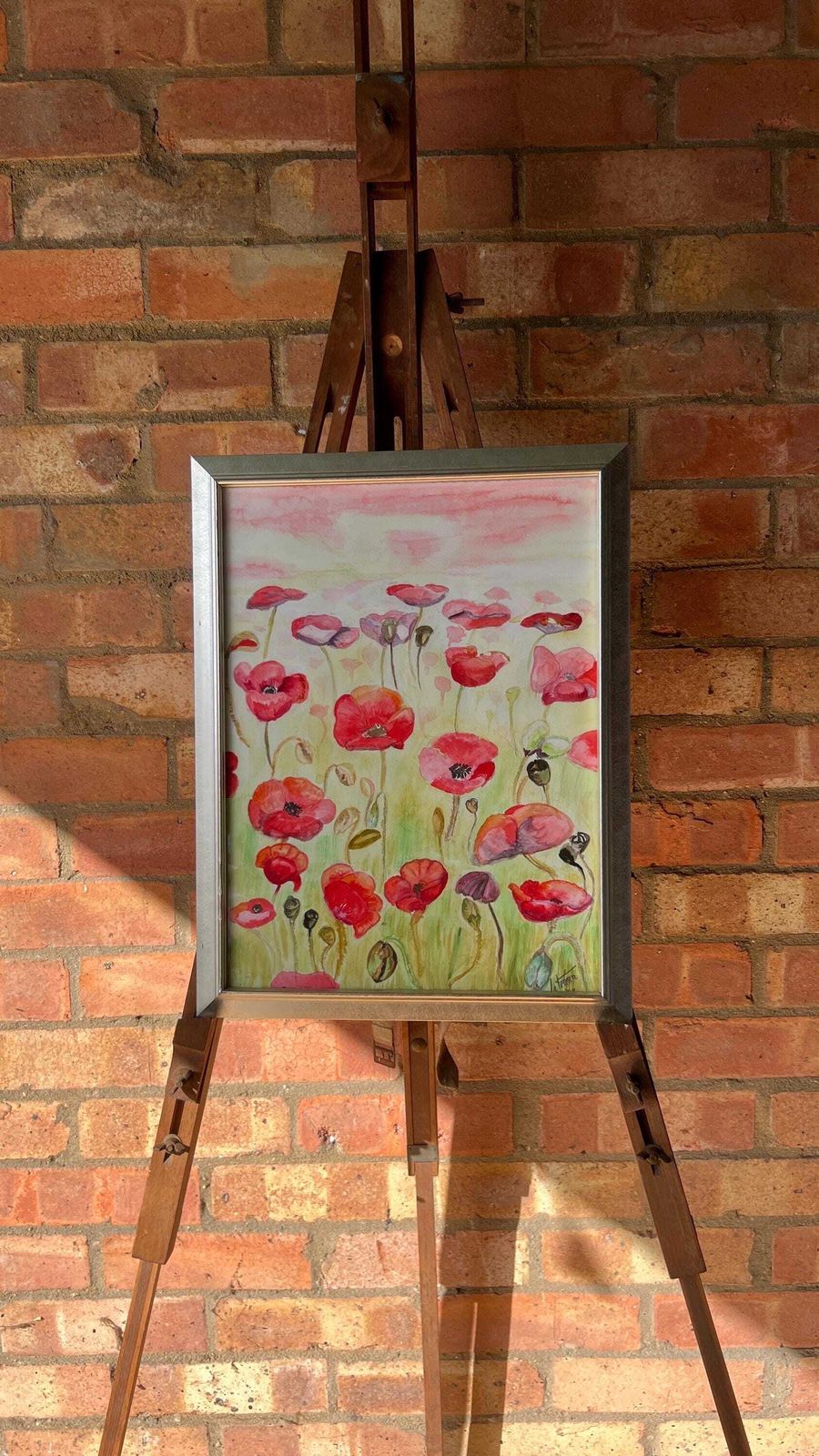 Contemporary Signed Watercolour ‘Wwi Peace’ Depicting Poppies By Catriona Cattle photo furniture