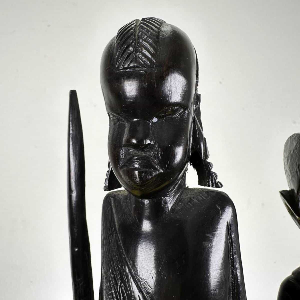 Pair Of Ethnic Statues Carved In Wood photo furniture
