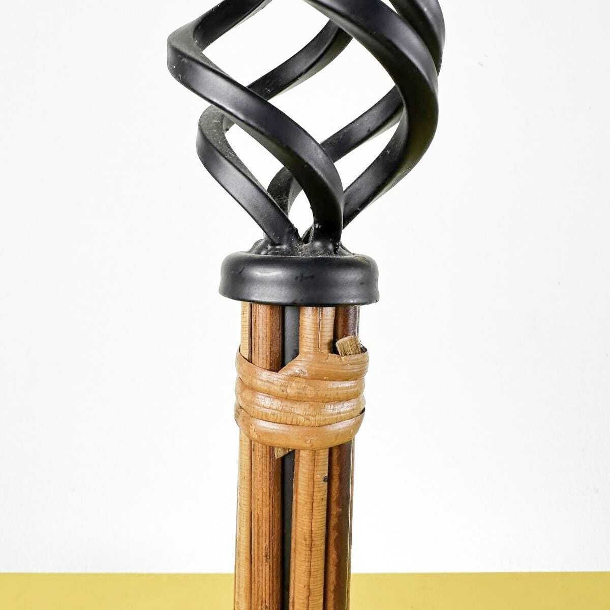 Pair Of Ethnic Candle Holders In Metal And Wood photo for sale