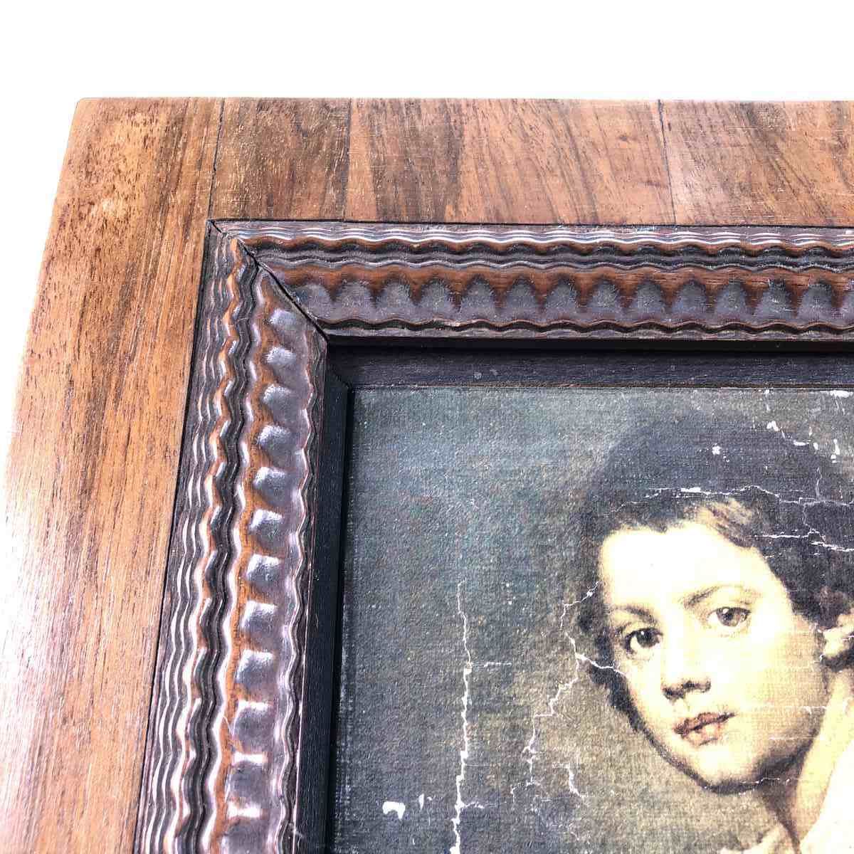 Early 1900s Wooden Frame Veneered In Walnut photo Art