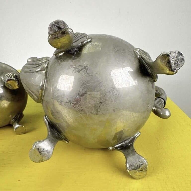 Home Decor Pair Of Vintage Metal Teapots And Milk Jug photo