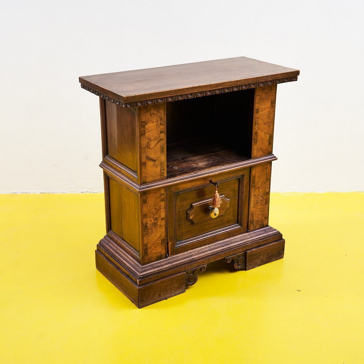 50's Wooden Bedside Cabinet, 1950s