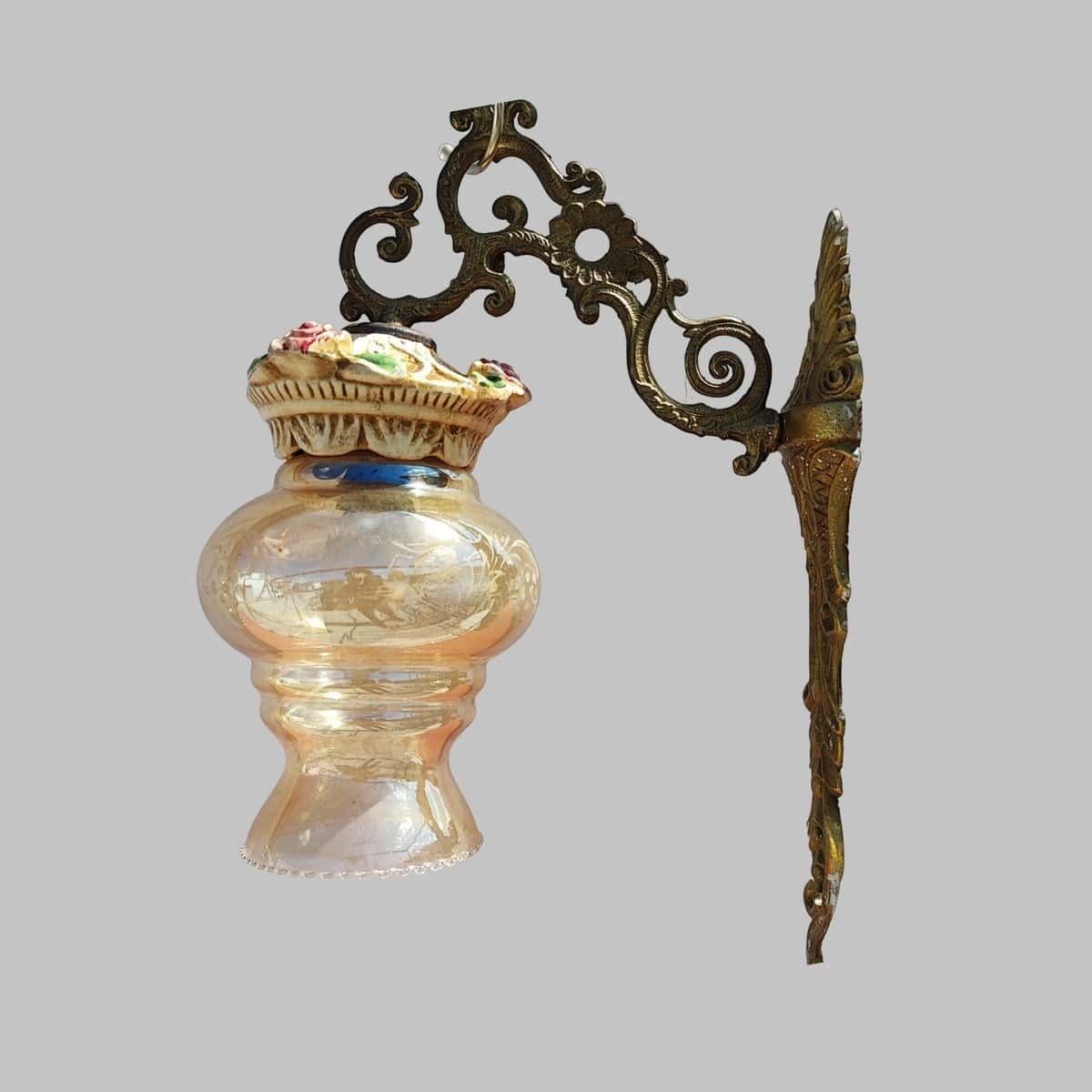Pair Of Metal, Ceramic And Glass Wall Lamps photo furniture