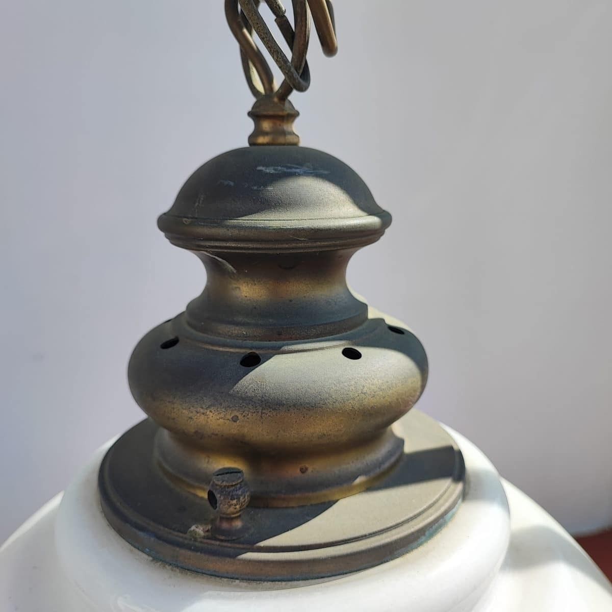 Opal Glass And Metal Chandelier photo vinterior