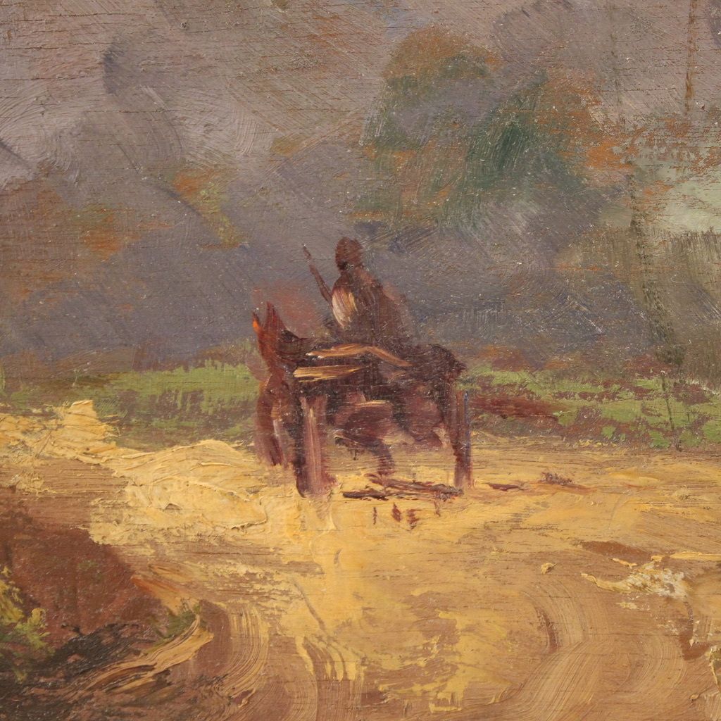 Art Landscape Signed Ferrari Oil On Board From The 1930s photo