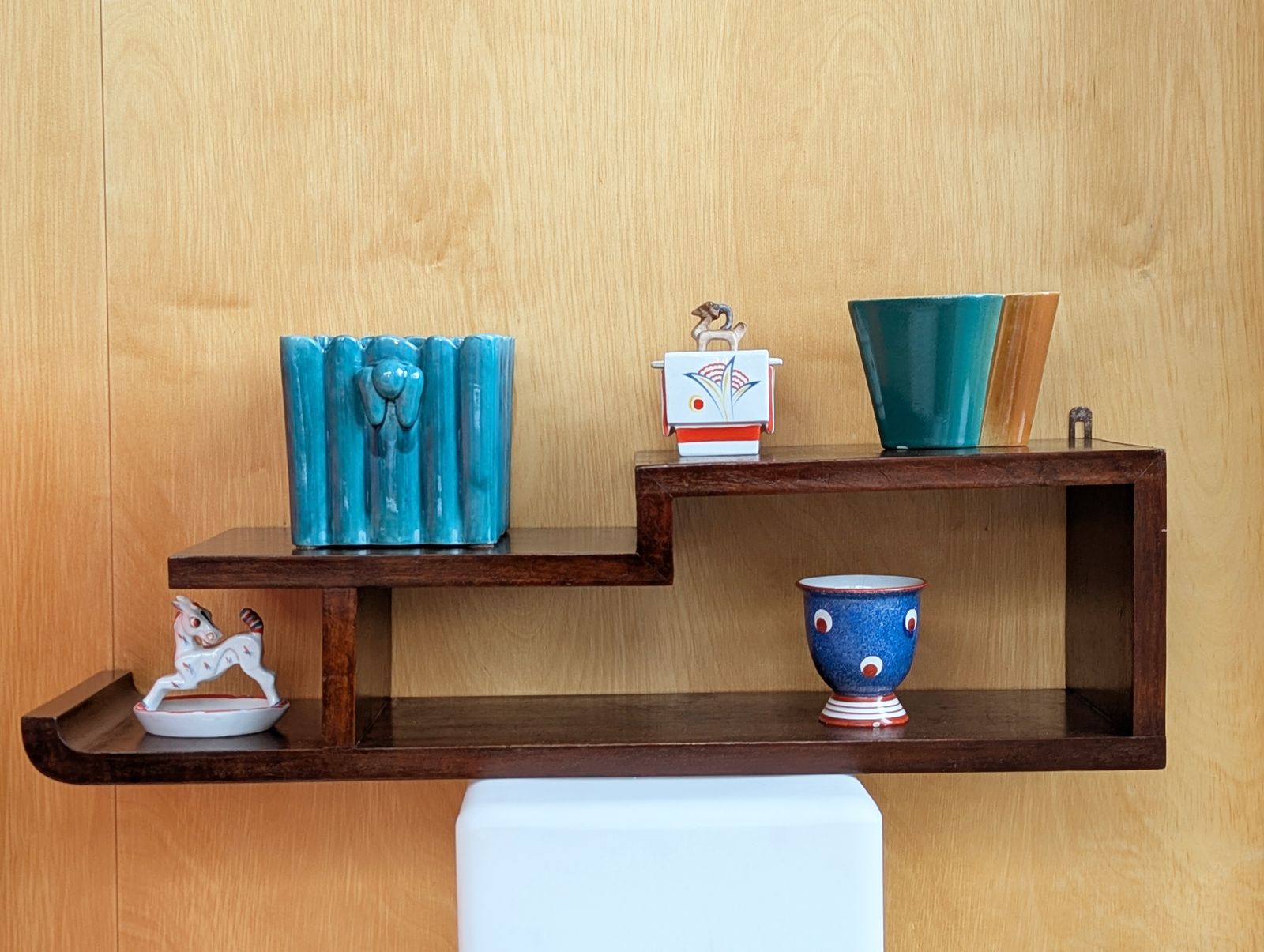 Italian Wood Art Deco Shelf In The Style Of Domus Nova, 1930s photo Furniture
