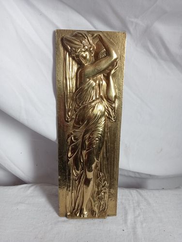 Art Nouveau Water Nymph Brass Plaque