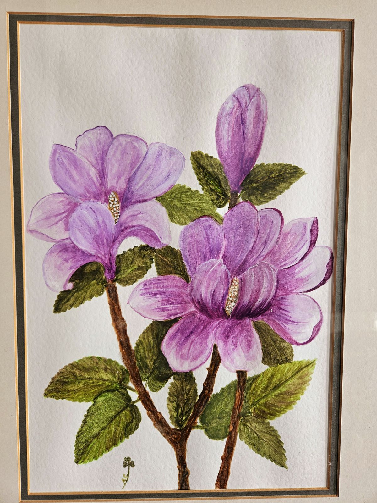 Pair Of Framed Floral Watercolours By Artist Anna Clover (1927   2024) photo Home Decor