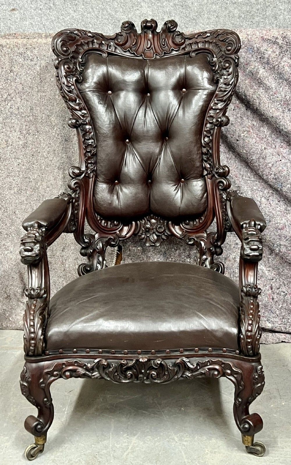 Superb Large Victorian Mahogany Armchair