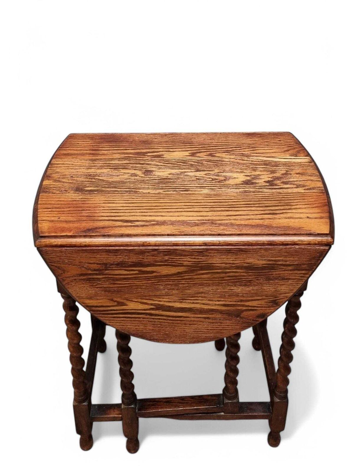 Antique English Drop Leaf Table / Barley Twist / 1890s 1900s photo furniture