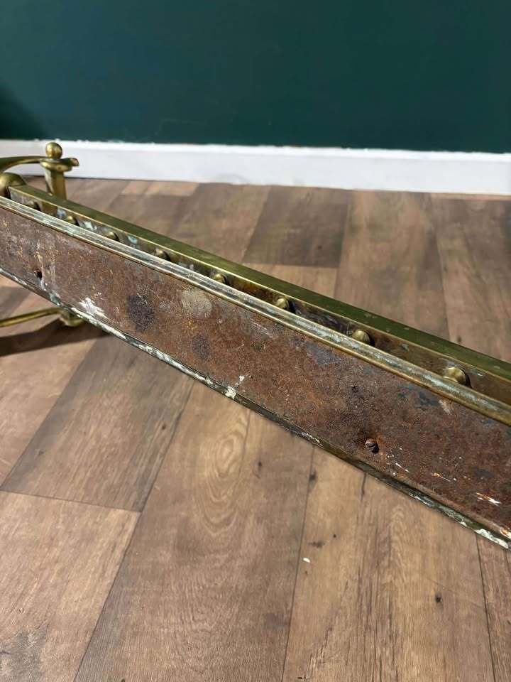 Ornate Victorian Brass Fender photo 249.0