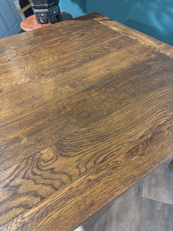 Furniture Large Vintage Oak Dining Table photo