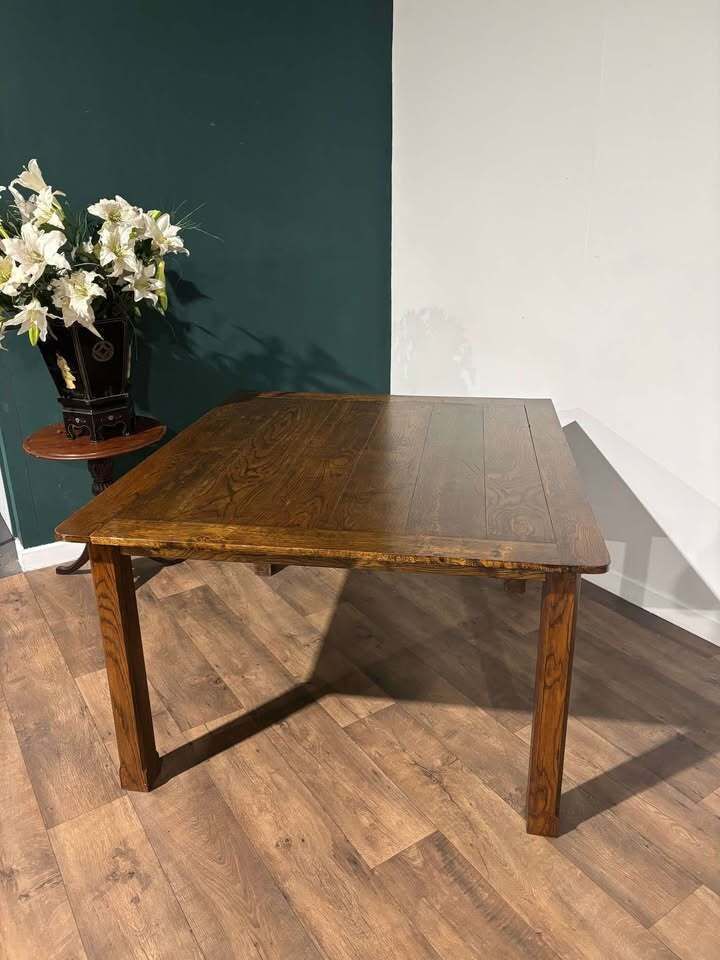 photo vinterior Large Vintage Oak Dining Table