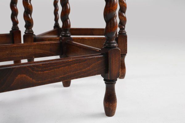 photo for sale 20th Century Oak And Rattan Nesting Tables, Set Of 3