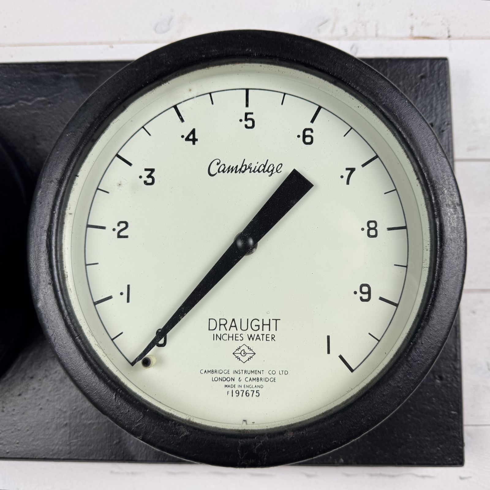 Pair Of Vintage Industrial Cambridge Water Gauges On Board photo for sale