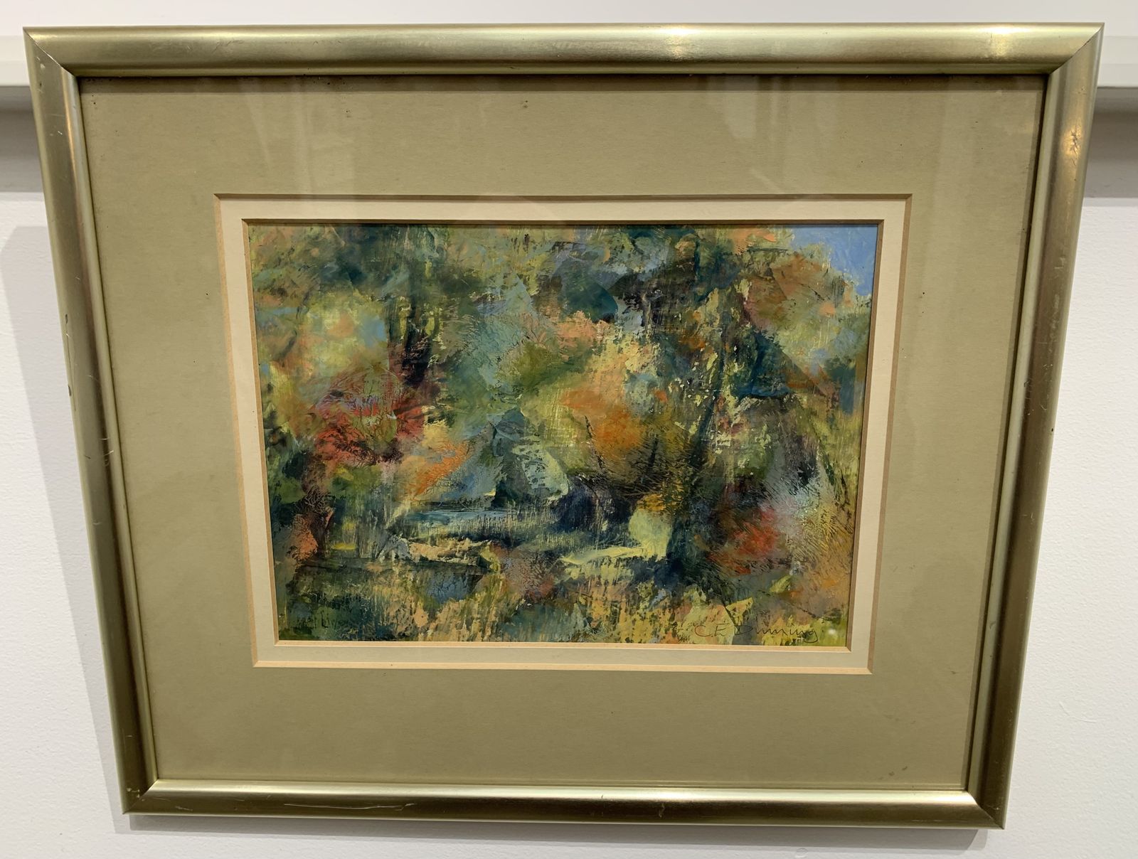 20thc Oil On Paper Of Disused Canal By Clifford E. Dinning 1996 photo Art