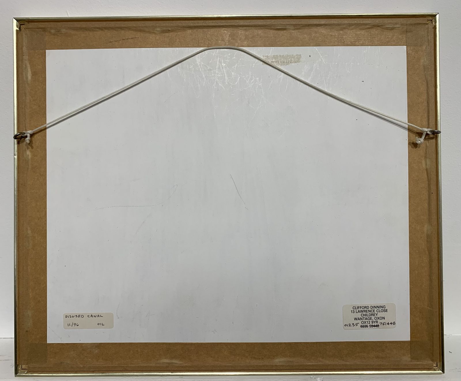 20thc Oil On Paper Of Disused Canal By Clifford E. Dinning 1996 photo buy
