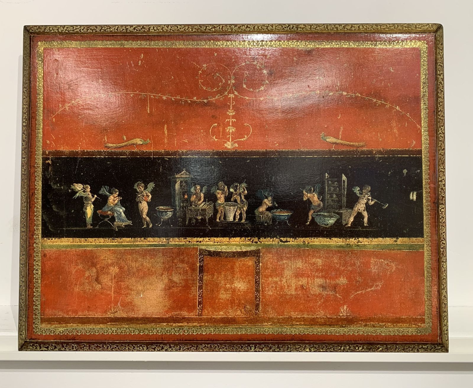 Mid 20thc Florentine Glided Panel House Of Vettii Freize Pompei