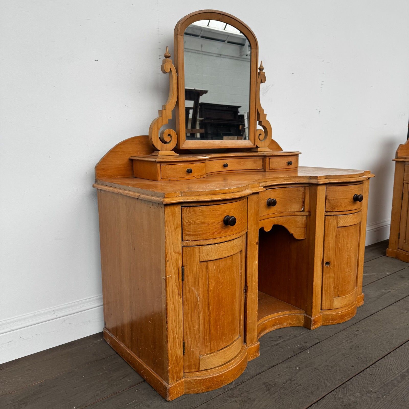 High Quality Rare Antique Victorian Pine Washstand With Mirror photo furniture