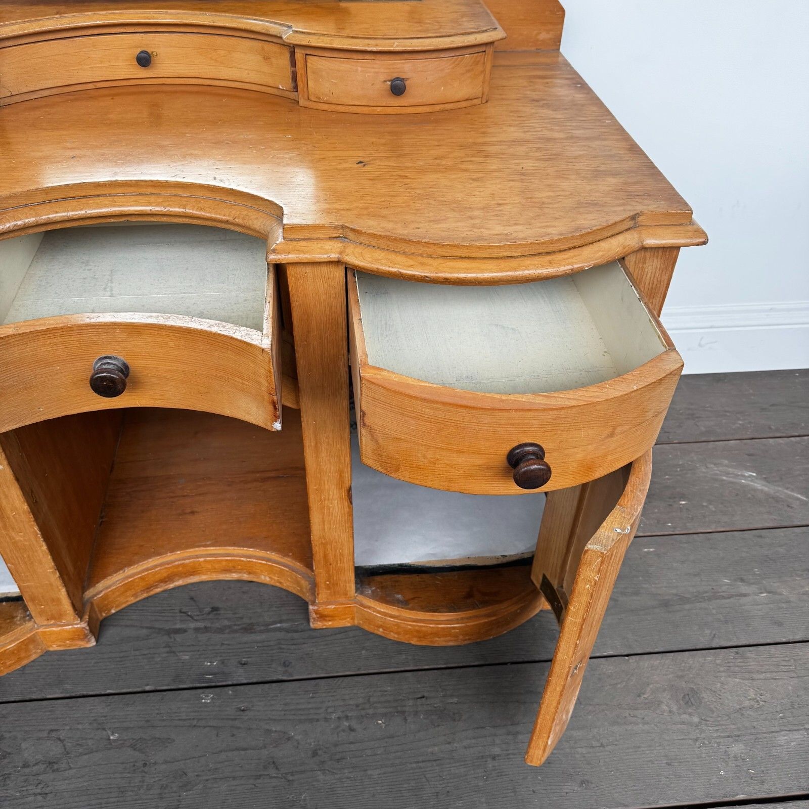 High Quality Rare Antique Victorian Pine Washstand With Mirror photo vintage