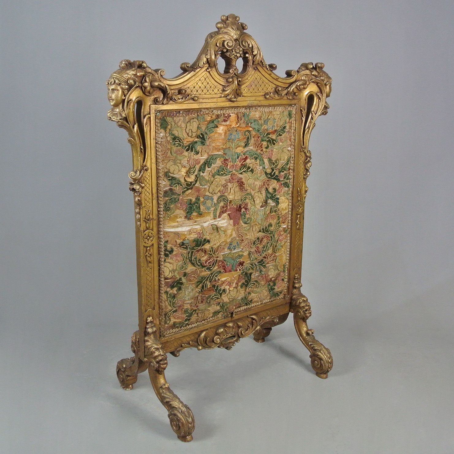 Exemplary George II Carved Giltwood Firescreen In The Manner Of William Kent C. 1730