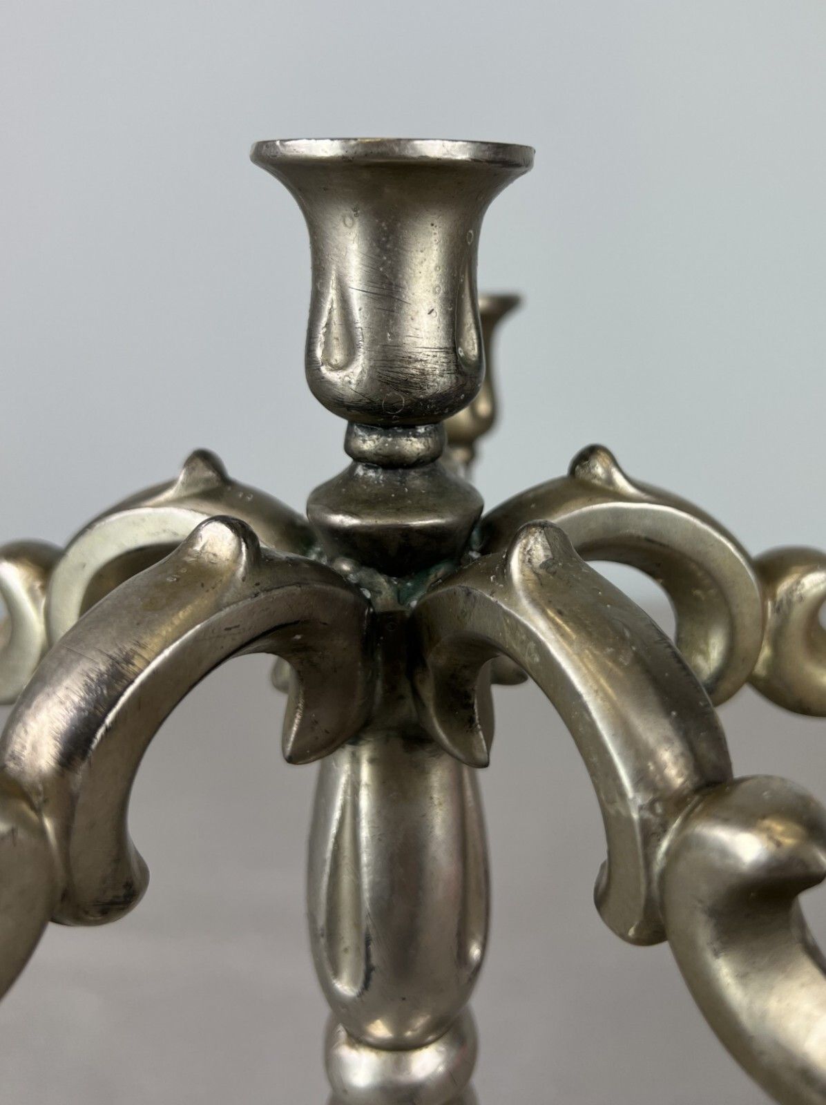 Antique Silver Plated 6 Arm Candelabra – Classic Baroque Style (Lot 3607) photo for sale