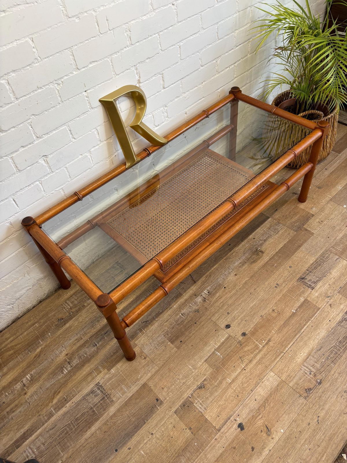 photo for sale G Plan Coffee Table 1970s Mid Century Bamboo And Glass