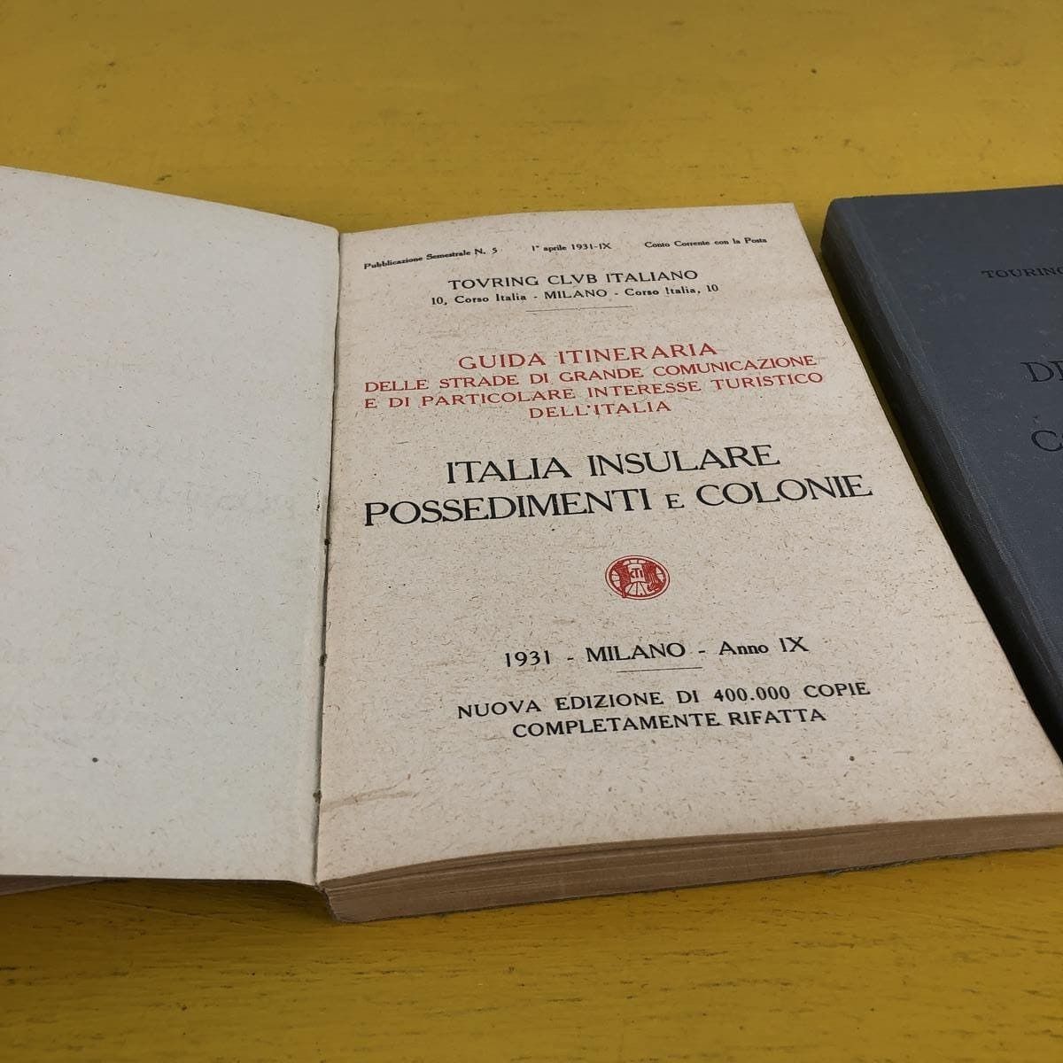 Guide Books Of The Italian Major Communication Roads Of The 30s, 3 Pieces photo for sale