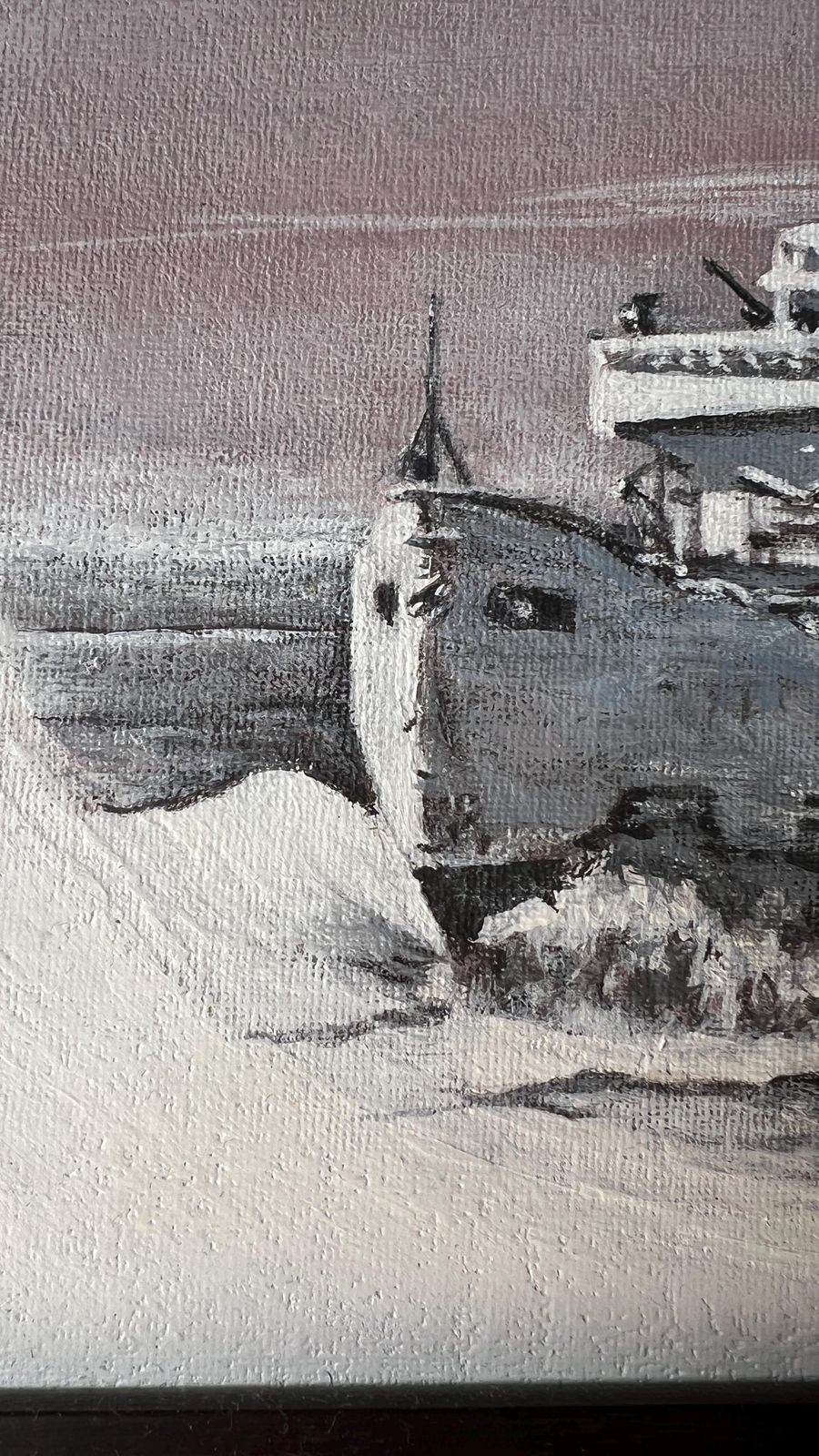 Framed & Signed Hmcs Labrador Painting By Len Boyd – Acrylic Maritime Artwork photo for sale