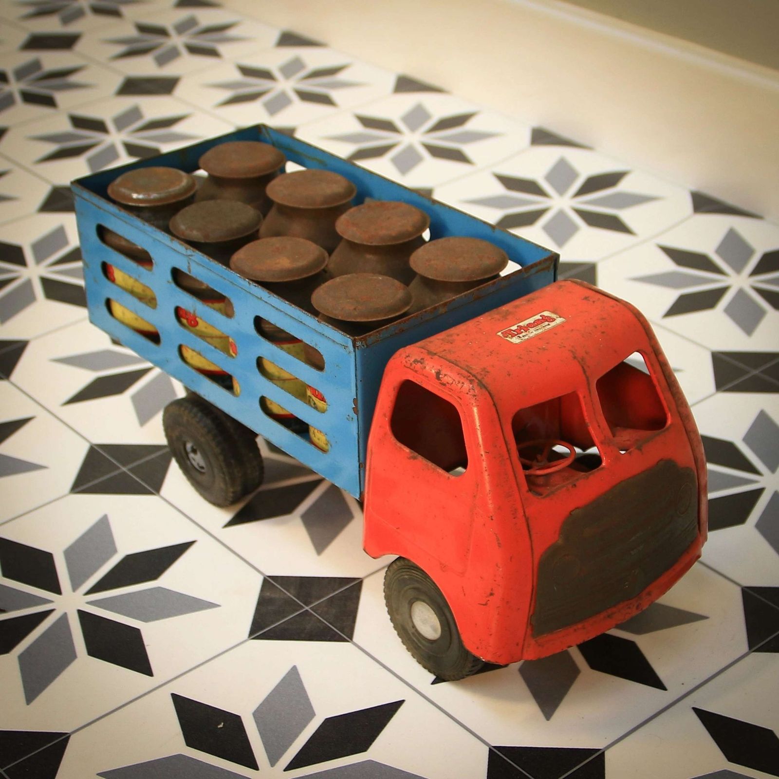 Tri Ang Milk Truck, 1950s, Vintage photo Home Decor