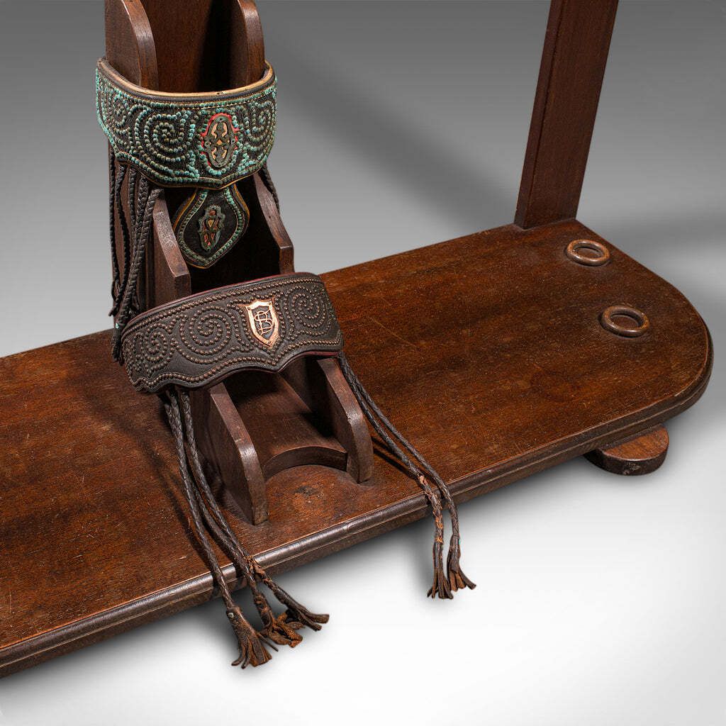 photo furniture Vintage Barcelona Polo Mallet Stand, Spanish, Oak, Tack, Coat Rack, Mid Century