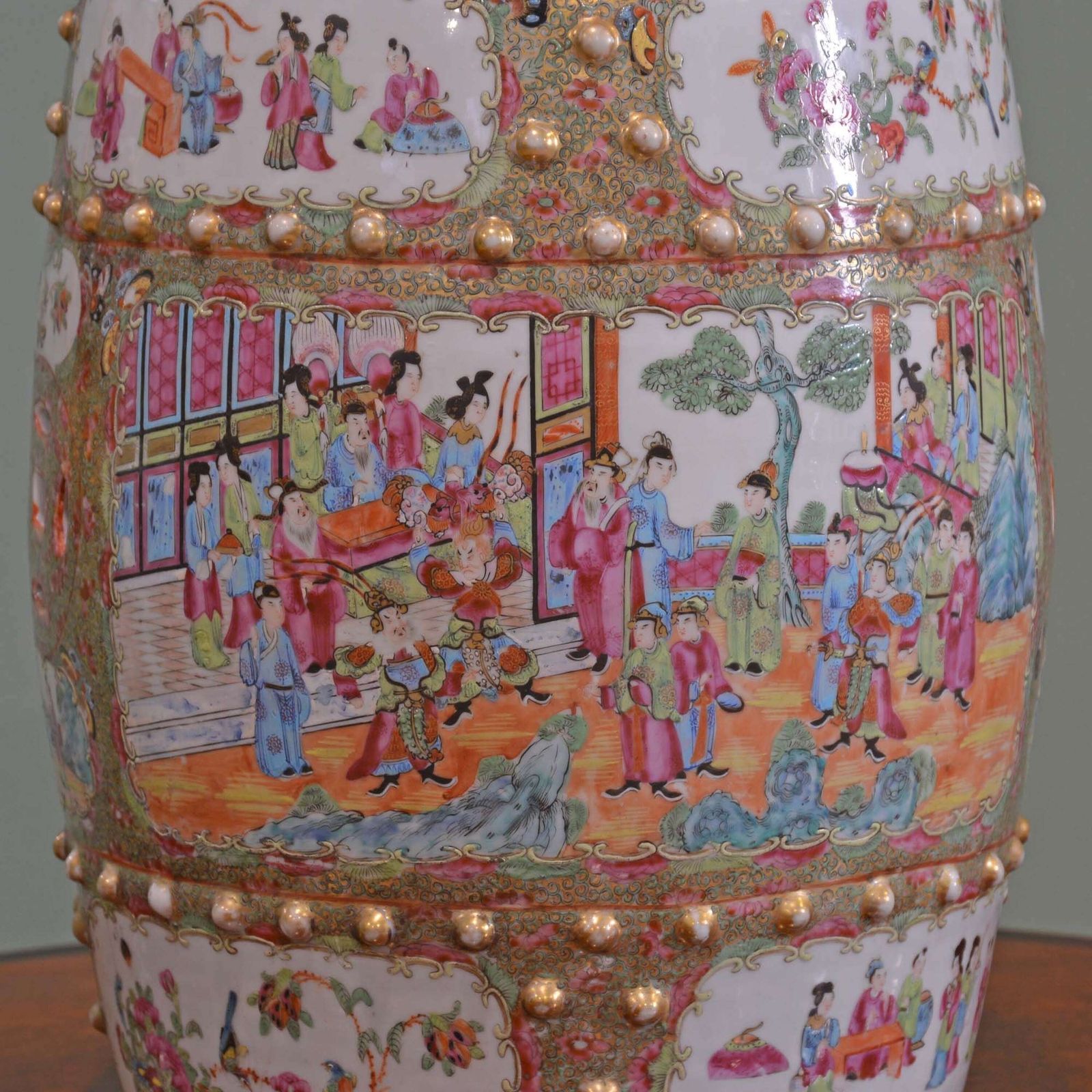 19th Century Chinese Canton Famille Rose Porcelain Garden Seat photo Home Decor