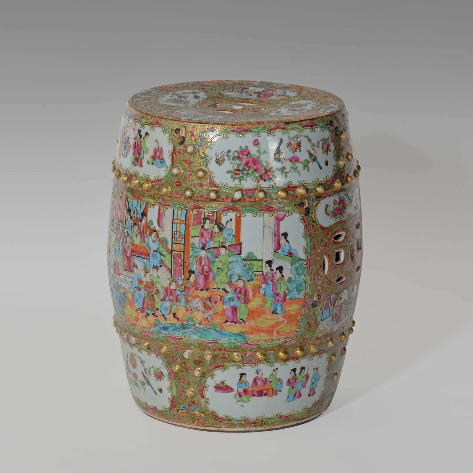 19th Century Chinese Canton Famille Rose Porcelain Garden Seat photo vinterior