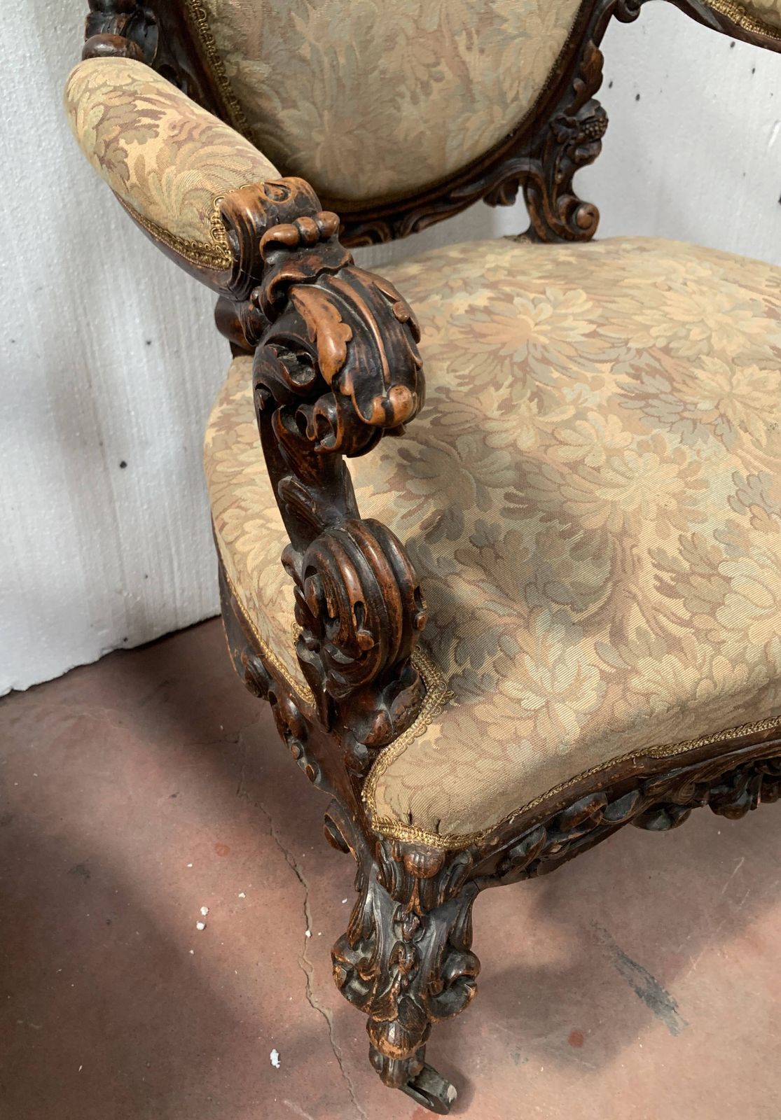 Furniture Richly Carved Napoleon III Ceremonial Armchair photo