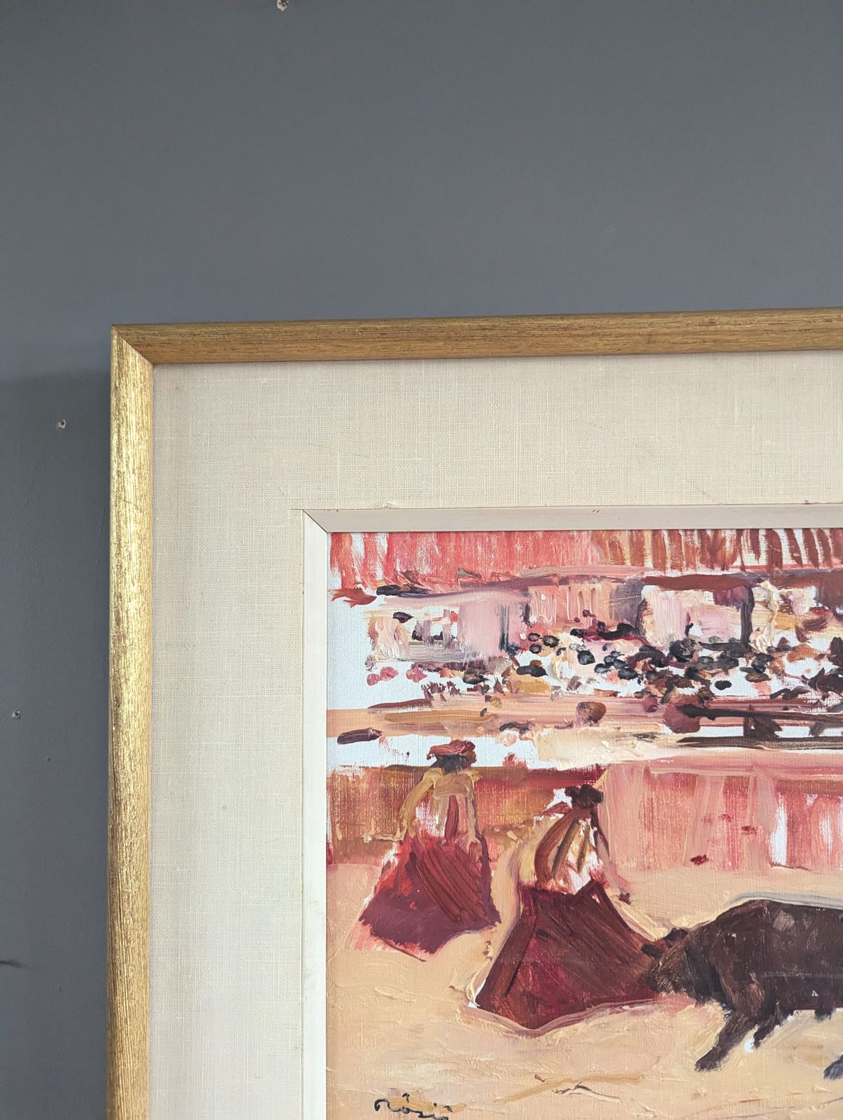 Bullfight In Motion Oil Painting photo vinterior