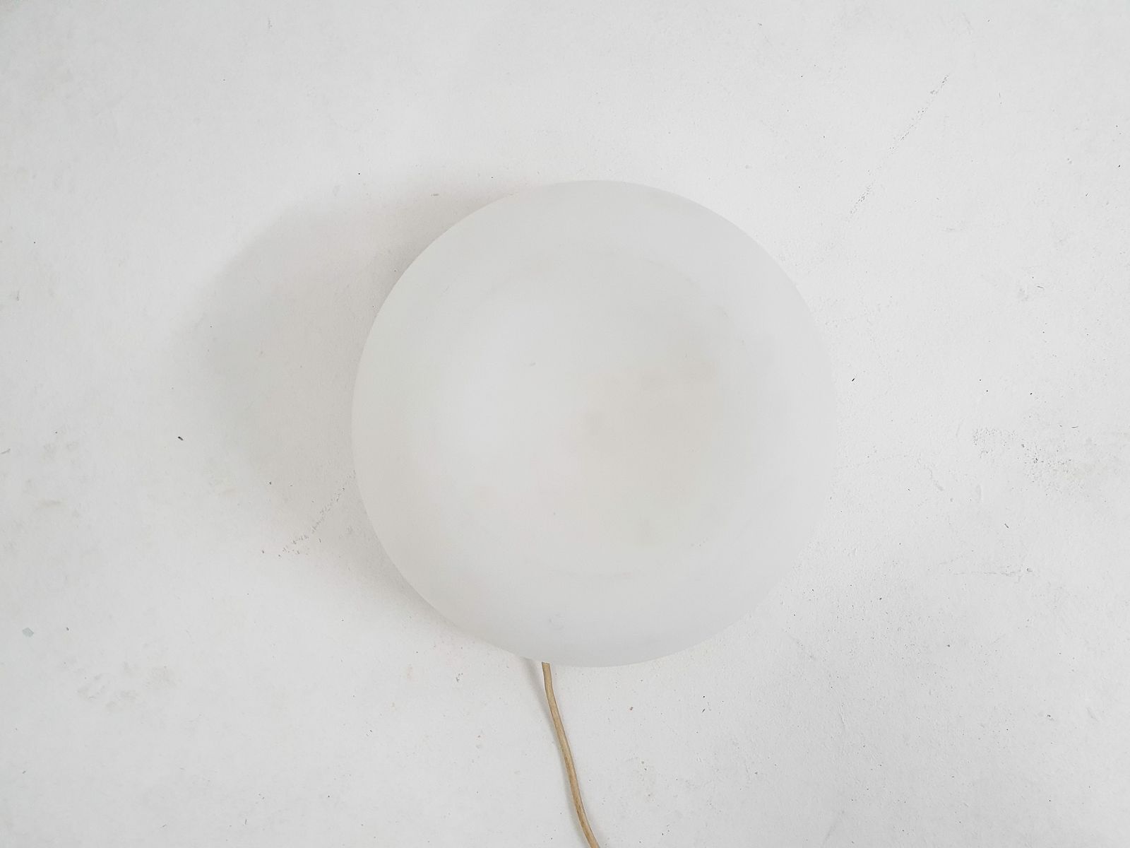 Milk Glass Ceiling Or Wall Light By Glasshutte Limburg, Germany 1970's